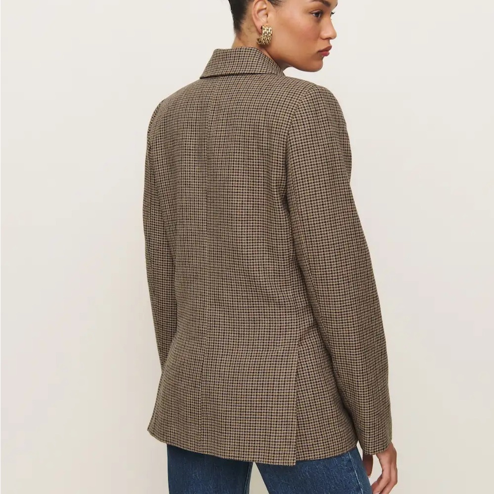 Women's Houndstooth Blazer Coat - Picture 3 of 4
